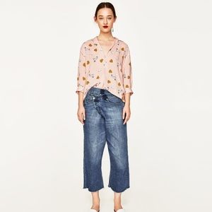 Zara Printed Blouse with Collar Size XS